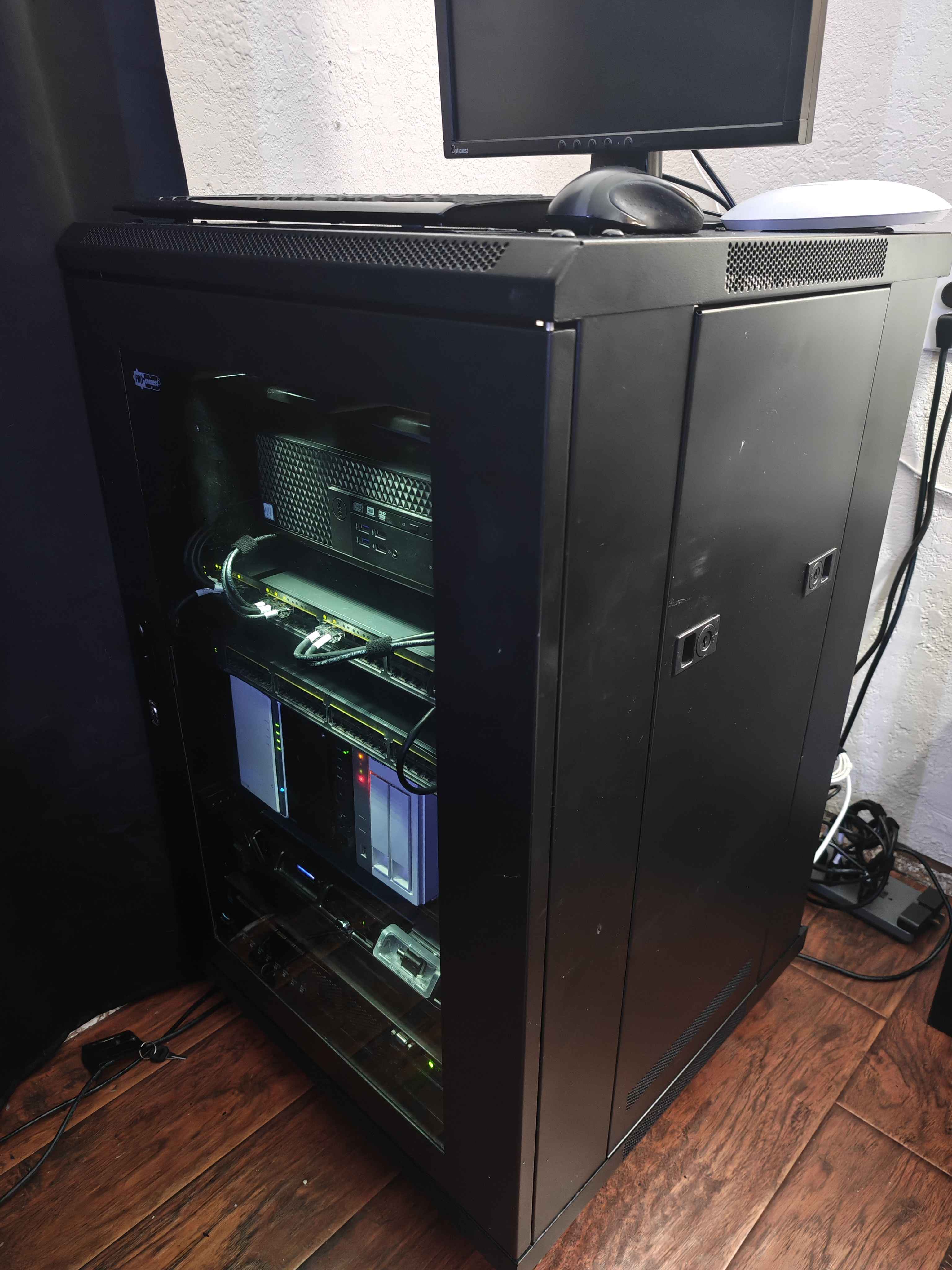 Homelab rack front view